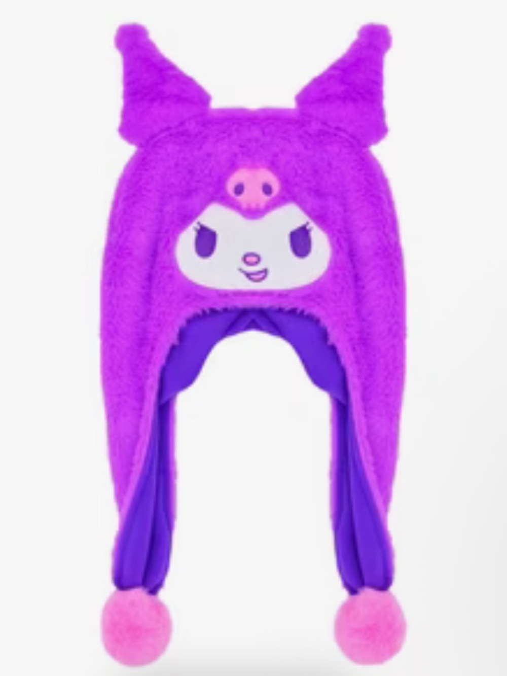 Sanrio Kuromi Fuzzy Pom Pom Beanie